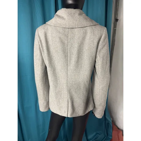 Merona Women Double‎ Breasted Gray Wool Blend Pea Coat Jacket Size Medium - Image 2