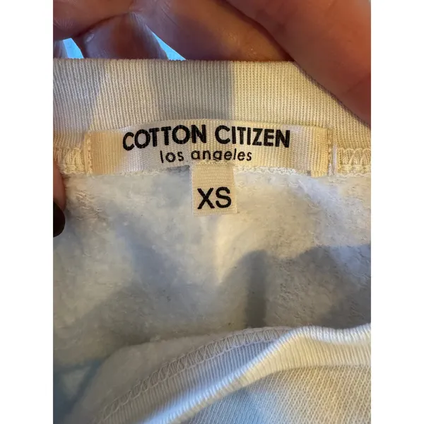 Cotton Citizen Sweatshirt Wonen XS Ivory Zipper Sides Crew Neck‎ Athleisure - Image 9