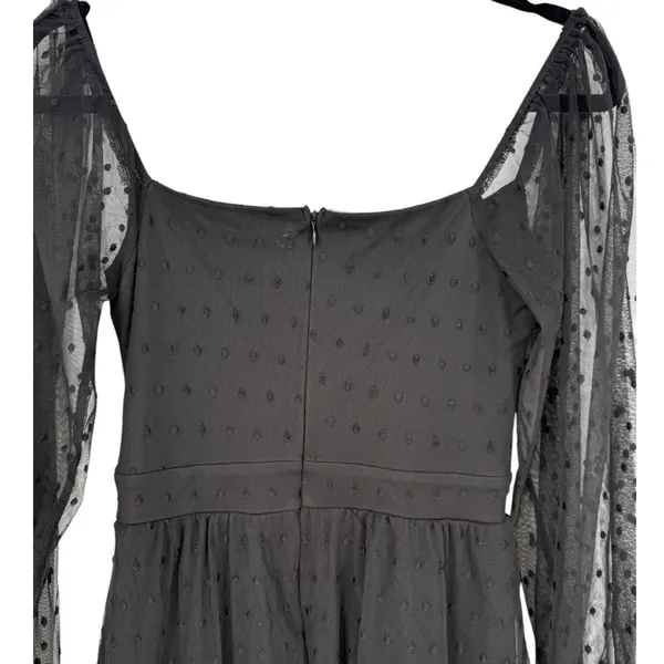 Lulus Black Swiss‎ Dot Tiered Bustier Midi Dress Size XS Whimsigoth Fairy Grunge - Image 9