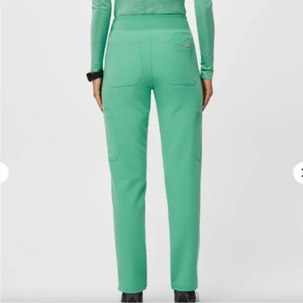 Women New Figs High Waisted Yola Yoga Scrub Pants Surgical Green Plus Size 5XLR - Image 3