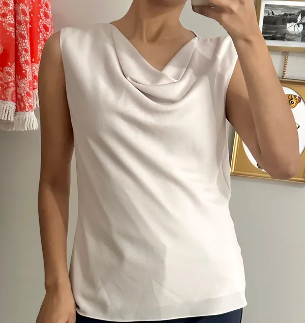 MM LAFLEUR sleeveless cowl neck satin Nora top - Image 2