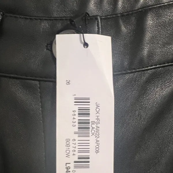 The Drop Jack Vegan Leather Straight Leg Pants Black 26 NWT - Image 6