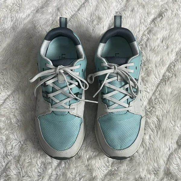 L. L. Bean Light‎ Blue and Tan Sneakers Womans Size 9.5 - Image 2