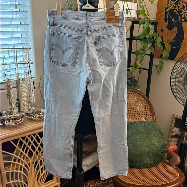 Levi’s Light Blue Wedgie Straight Button Fly Classic Denim Jeans - Image 2