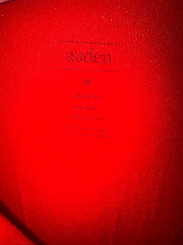 Auden Red Short Sleeve Pajama Top with White Piping Accent - Image 6