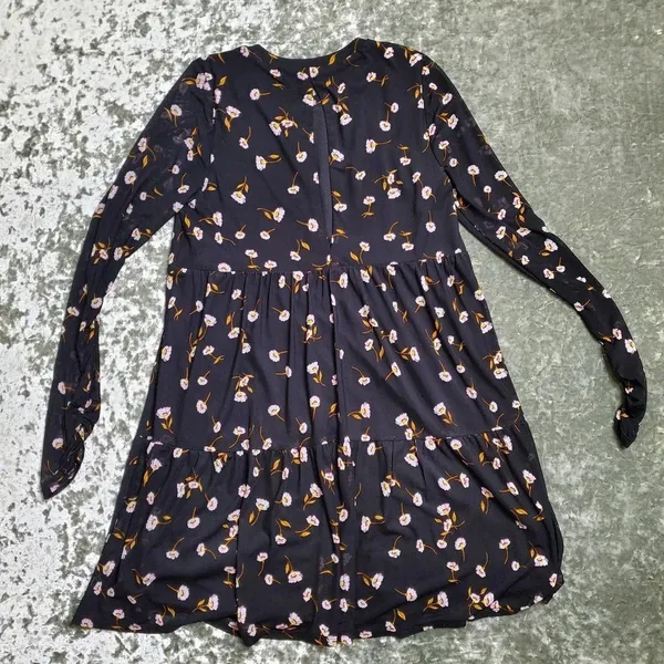 AFRM Long Sleeve Mesh‎ Babydoll Floral Dress - Image 8
