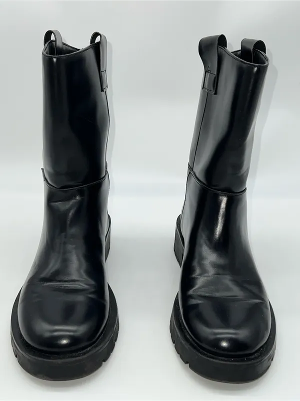 H&M Chunky Lug Rubber Sole Ankle Pull-On Black Boots-Size 39 EU / 8 US - Image 3
