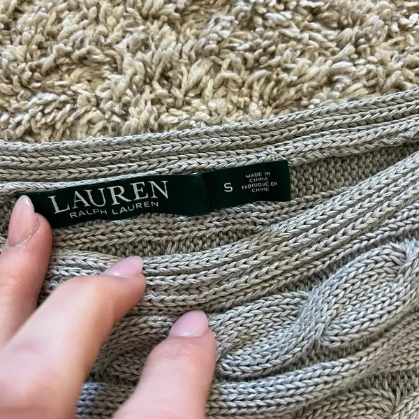Lauren Ralph Lauren Gray Cable Knit Sweater - Image 5
