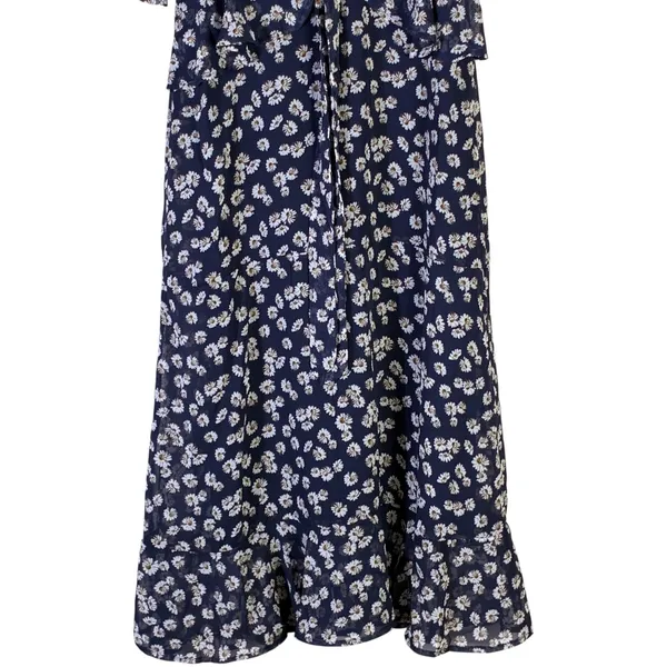 Lulus Anything Lovelier Navy Blue Floral Print Tiered Midi Dress Coastal Size S - Image 4