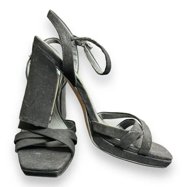 Franco Sarto Womens Size 6M‎ Damilis Platform Sandal Black Galaxy Sparkle Heel - Image 6