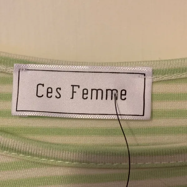 Ces Femme green white striped shirt L - Image 4