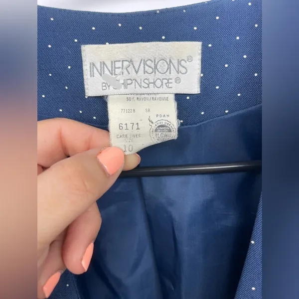 Innervisions by‎ shipnshore size 10 blue and white polka dots skirt set - Image 2