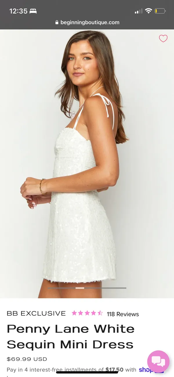 Beginning Boutique White Sequin Mini Dress - Image 3