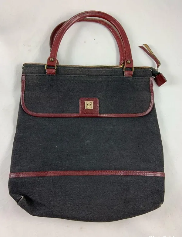 Vintage B.B. couture Blk & Brwn hand handle bag - Image 2