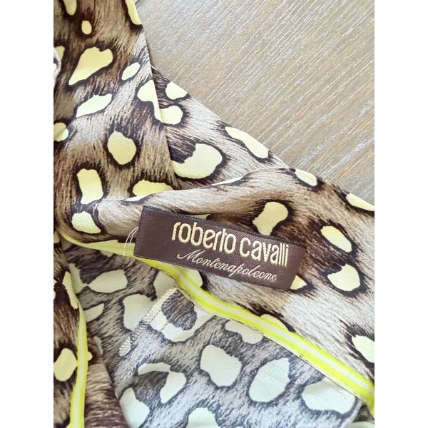 Roberto‎ Cavalli Silk Leopard Print Shorts Women Brown IT 44 US 8 - Image 2
