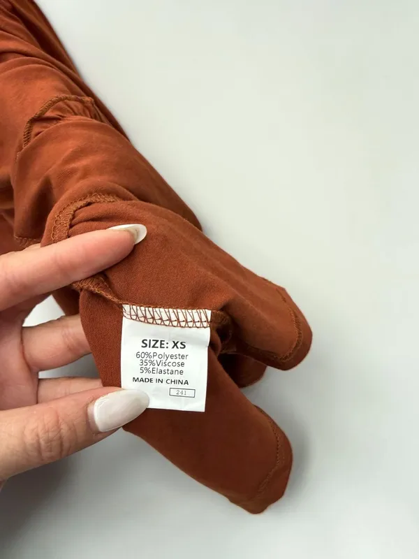 Dokotoo Rust Sleeveless Button Front Smocked Waist‎ Tiered Mini Dress Size XS - Image 6
