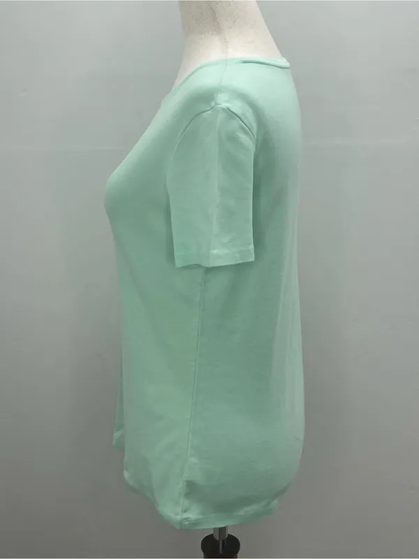 Talbots Tee Womens Mint Green Short Sleeve 100% Pima Cotton Basic Top Small - Image 2