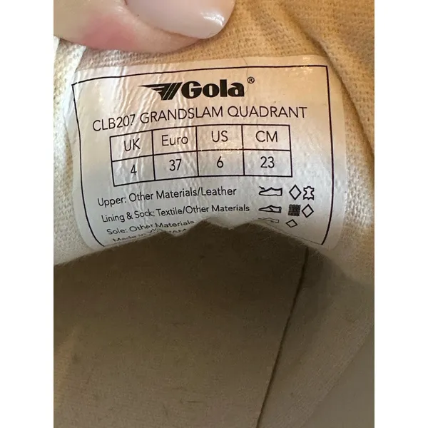 Gola Grandslam Quadrant Sneaker Off White/Lavender/Gold/Green Mist Women’s 6 EUC - Image 8