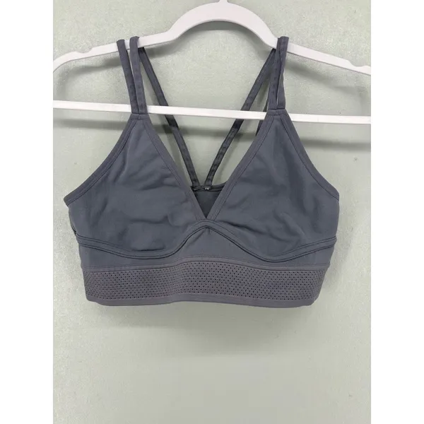 Fabletics Womens‎ Sports Bra Slate Blue Strappy Perforated Band Small - Image 2