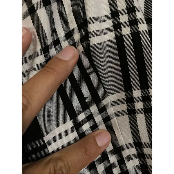 Forever 21 Black White Checkered Full Zip Adjustable Straps Fall Dress S - Image 4