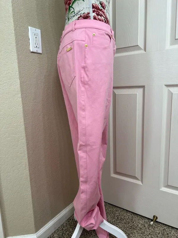St. John Sport by Marie Gray Rose Pink cotton pants size 12 - Image 4