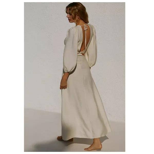 NEW BOAMAR Bianca Balloon Sleeve Cutout Cover-Up Maxi Dress Size XL - Image 3