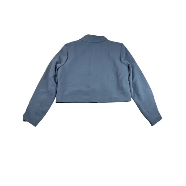 Rachel Zoe‎ Gray Full Zip Lightweight Jacket Cropped Utility Bomber Coat Sz 8 - Image 8