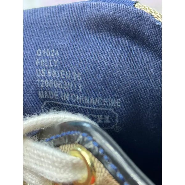 Coach Polly Signature Monogram Canvas Sneakers Brown Blue Green Womens 5.5B‎ - Image 7