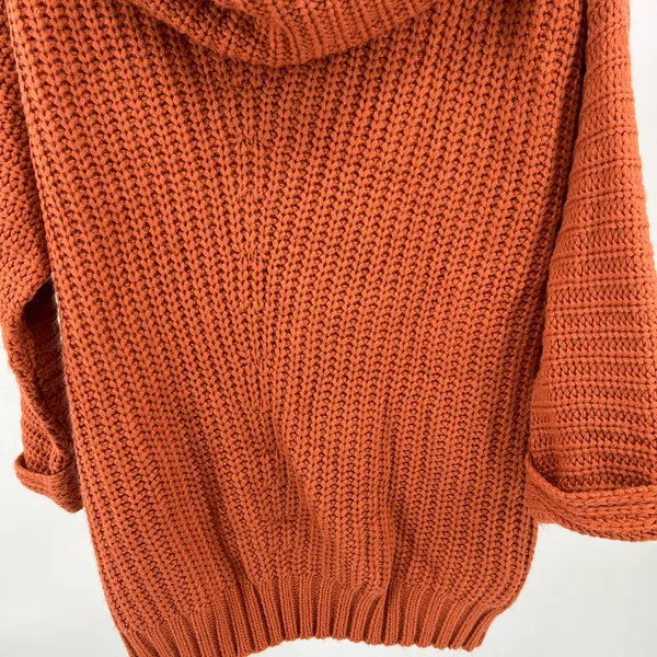 Umgee M cowl neck burnt orange knit sweater fall autumn casual office winter - Image 4
