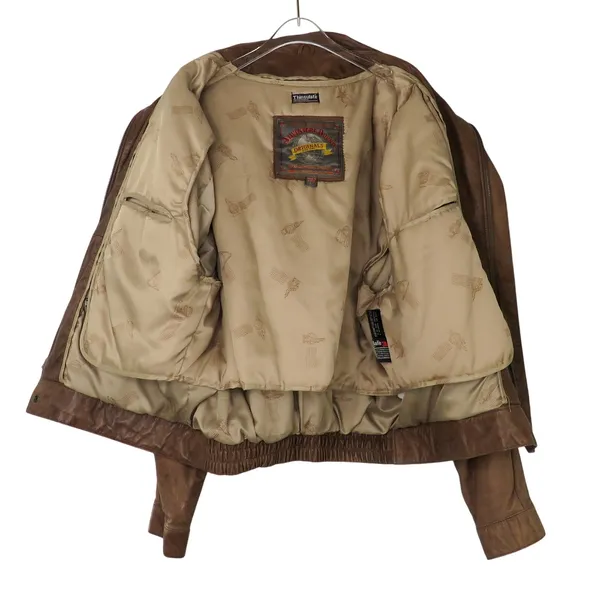 1990s Vintage Adventure Bound Originals Brown Leather Vintage Jacket Size Large - Image 3