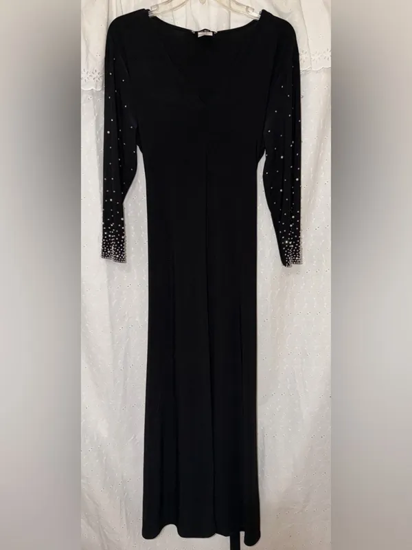 Vintage CHAUS Dress Faux Pearls Gemstones evening semi formal elegant - Image 2