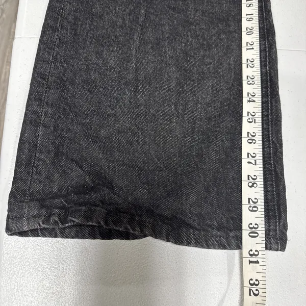 Zara Jeans Wide Leg High Rise Womens 4 Black Denim Pants Grunge Streetwear - Image 9