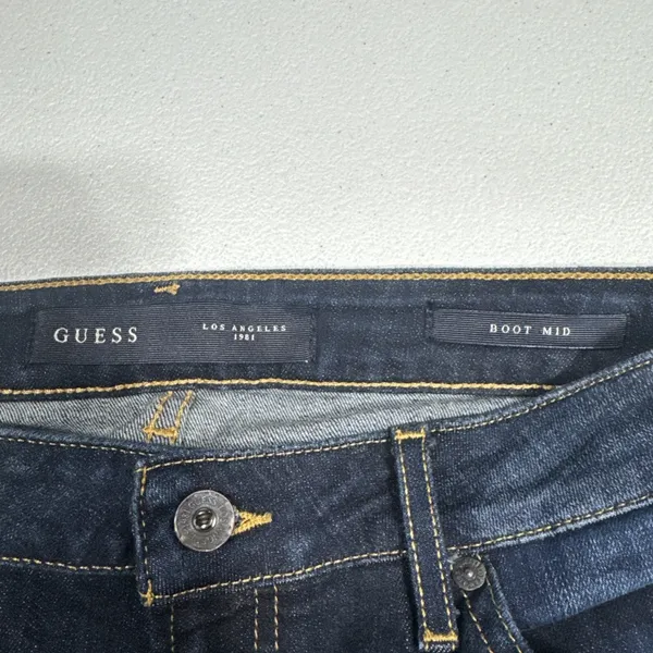 Guess Jeans Womens 26 Boot Low Rise Dark Wash Denim Pants Ranch Casual Cowgirl - Image 3