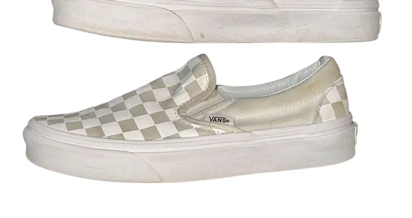 Vans unisex checkered canvas slip on sneakers - Image 4
