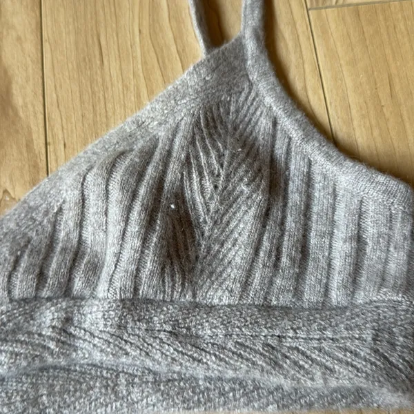 Cozy Gray Knit Bralette - Image 2
