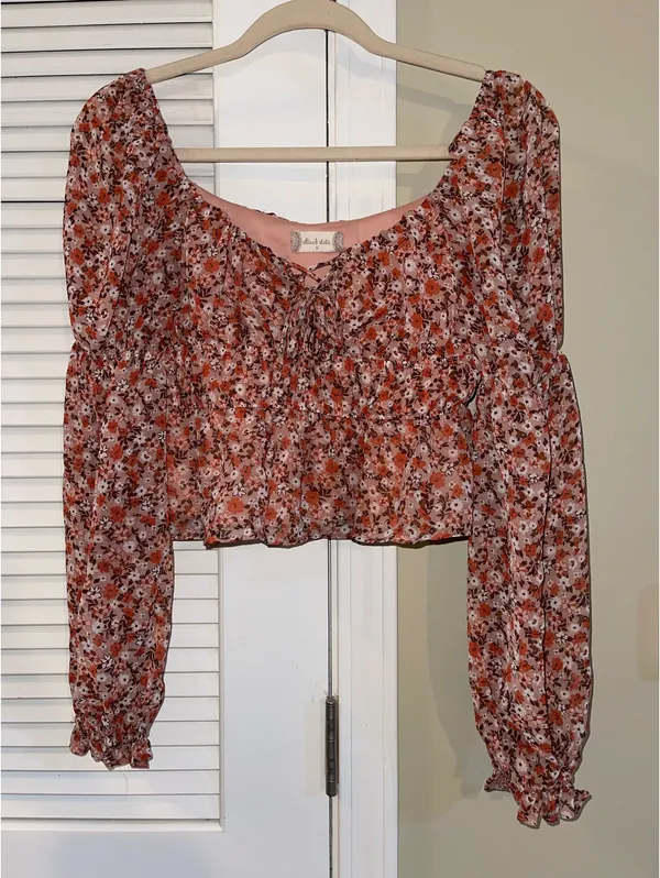 Altar'd State Floral Blouse Long Sleeve - Image 2