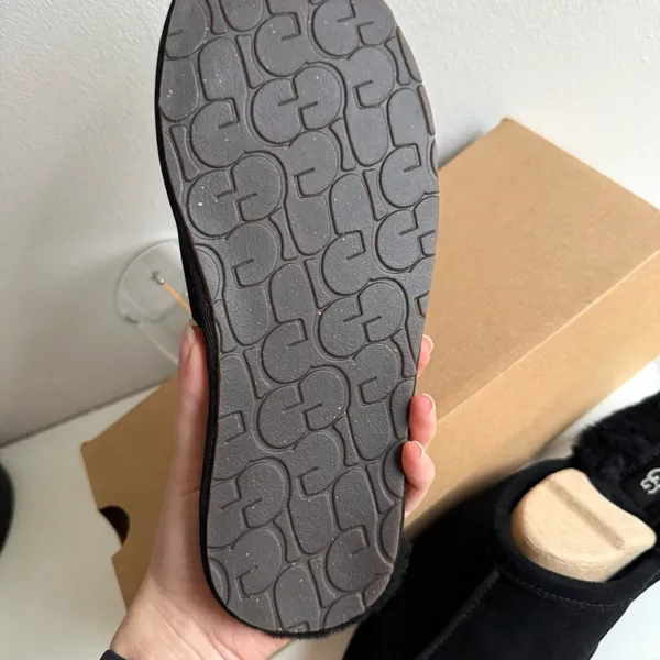 UGG women’s Black Suede Slippers size 8 - Image 6
