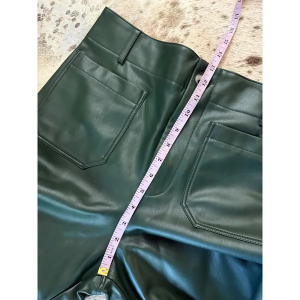Maeve The Colette Green Faux Leather Crop Wide-Leg Pants Size 29 - Image 7
