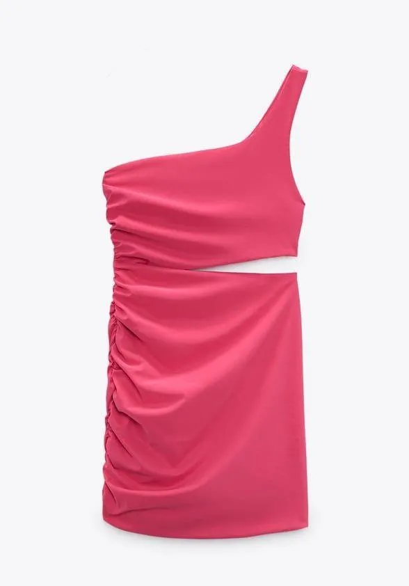 ZARA Ruched Cutout Dress - Image 12