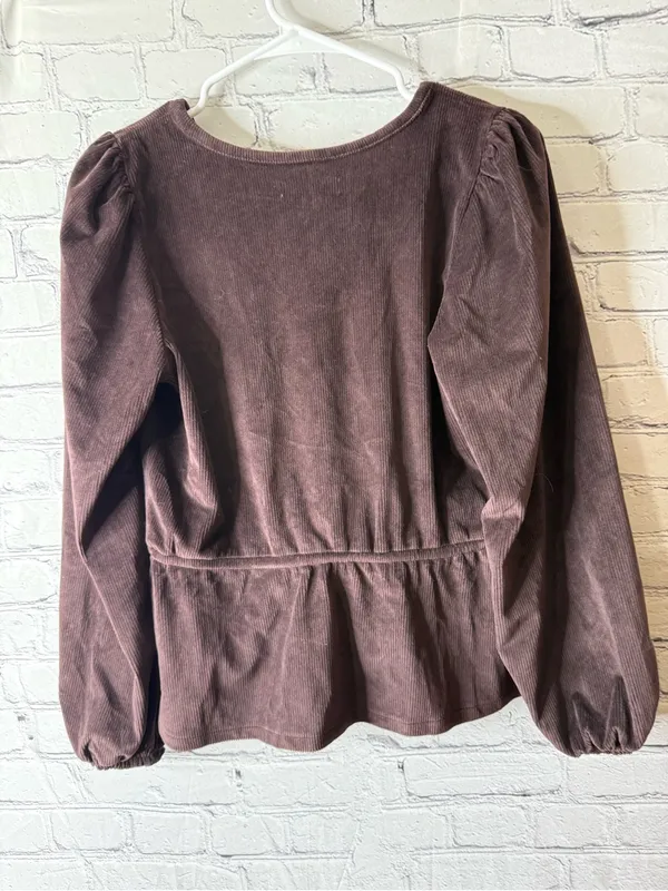 NWT madewell corduroy tie front faux wrap peplum top small - Image 4