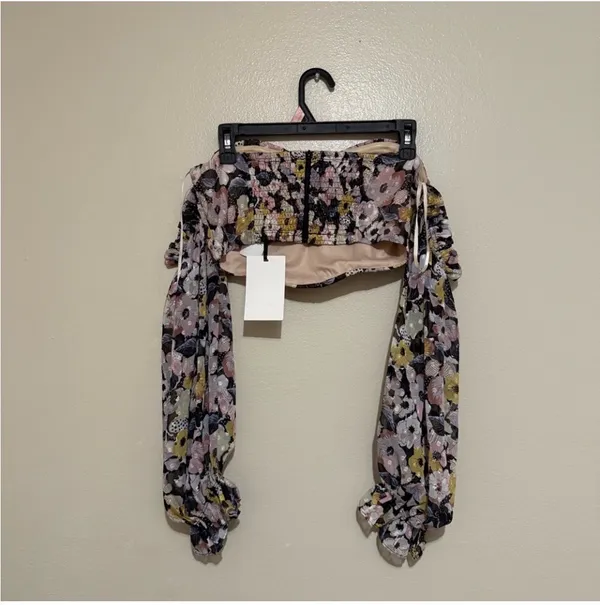 Vici Floral Off the Shoulder Corset Top Size Medium NWT - Image 3