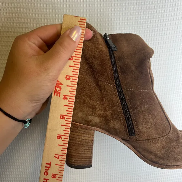 Alberto Fermani Brown Suede Ankle Boots Made in Italy Size 39 Block Heel Bootie - Image 8