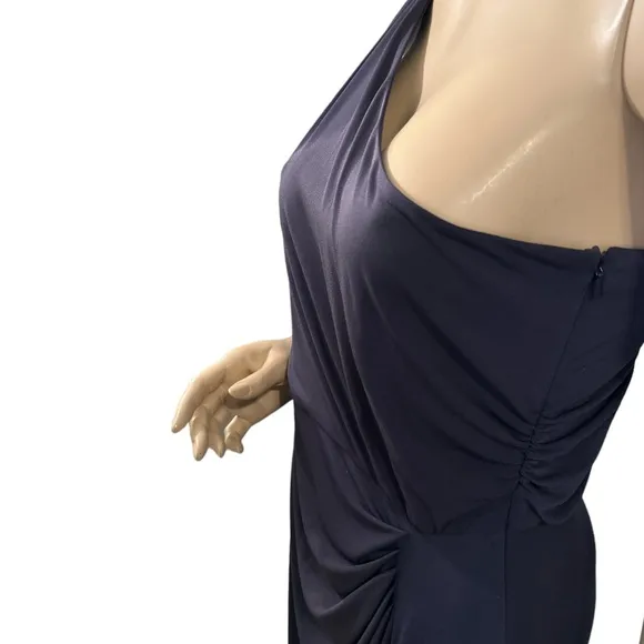Max And Cleo One‎ Shoulder Dress Eggplant Size 6 Ruched Side - Image 6