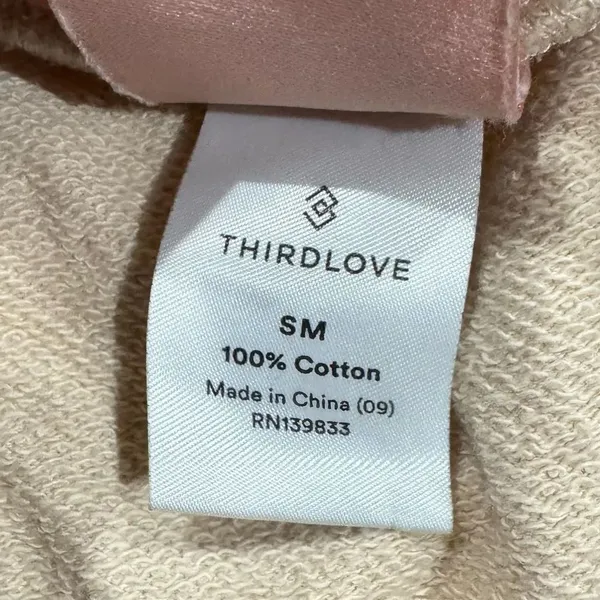 Thirdlove Weekend Terry Sweatshirt Cream Women’s Small - Image 3