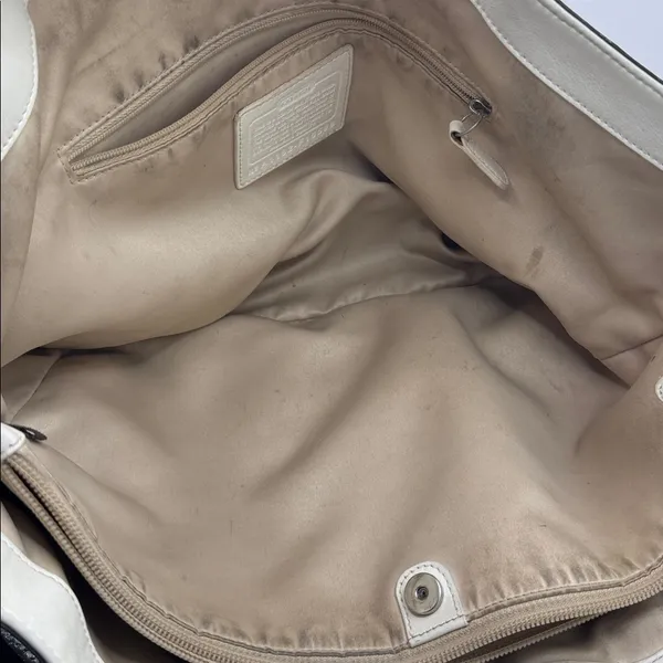 Coach Carly Perforated Leather Tote F16598 Light Taupe Large Shoulder Bag - Image 13