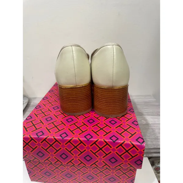 Tory Burch Everly 55mm Loafer Dulce De Leche Croc Leather Block Heel 137837 5.5M - Image 4