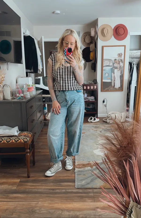 Boutique Checkered Sweater - Image 2