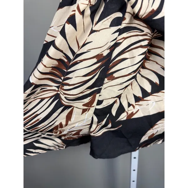 CUPSHE One Shoulder Tropical Palm Print Romper Black Resort Vacation NWT Large‎ - Image 3