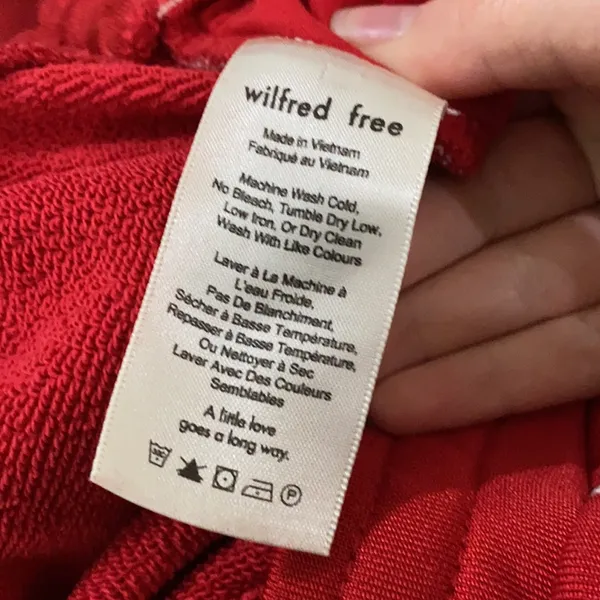 Aritzia Wilfred Free Shimada red track pants with ankle zip size XXS - Image 11