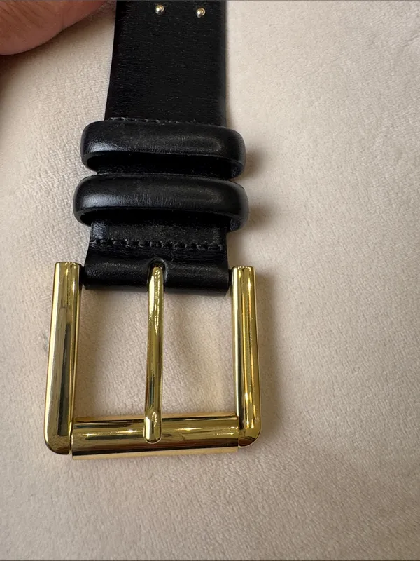 NWT J.Crew Women's Wide belt in studded Italian leather Sz S black - Image 5